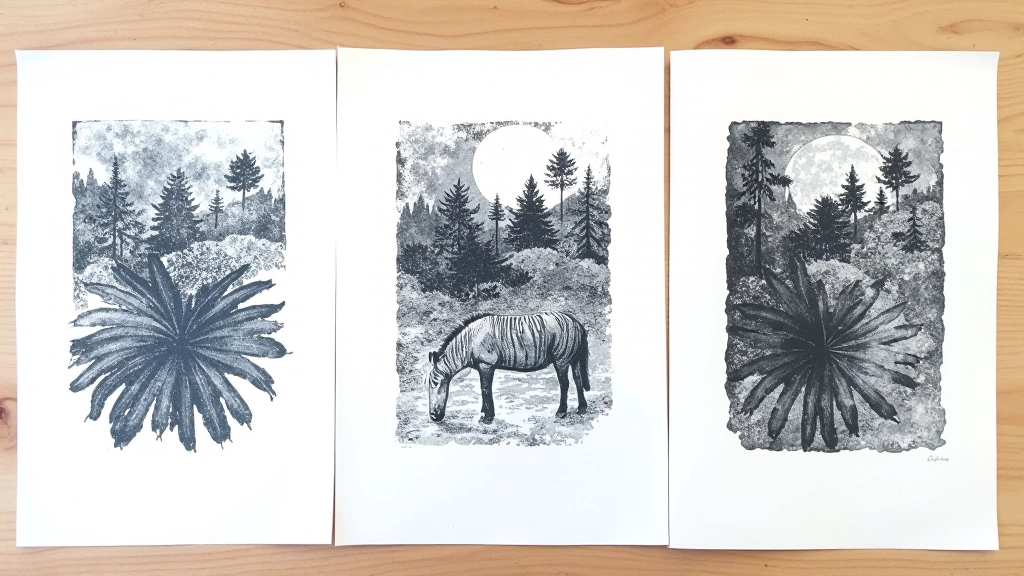 Common printing problems displayed: uneven ink coverage, over-inked details, and properly inked block comparison